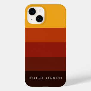 Colorblock Horizontal Striped Colorful Monogram Case-Mate iPhone 14 Case