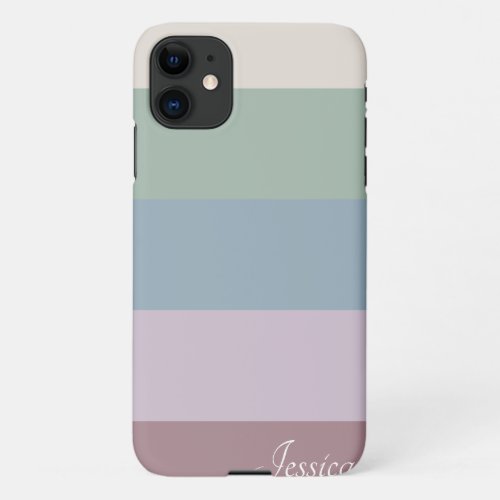 Colorblock Horizontal Stripes Monogram iPhone 11 Case