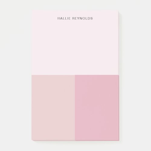 Colorblock Monogram Blush Pastel Pale Pink Post_it Notes