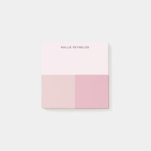 Colorblock Monogram Blush Pastel Pale Pink Post-it Notes