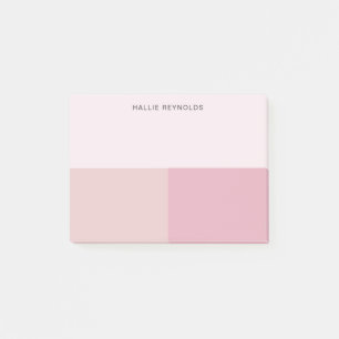 Colorblock Monogram Blush Pastel Pale Pink Post-it Notes