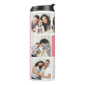 Colorblock Monogram Family Photo Collage | Pink Thermal Tumbler (Rotated Left)
