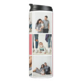 Colorblock Monogram Family Photo Collage | Pink Thermal Tumbler (Rotated Right)