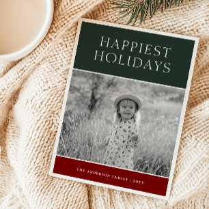 Colorblock Photo Holiday Card