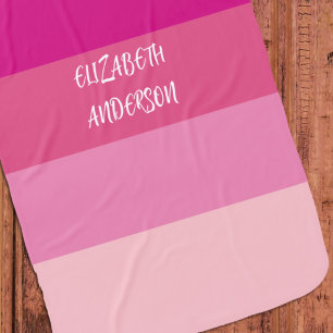 Colorblock Pink Horizontal Stripe Baby Blanket