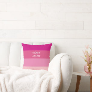 Colorblock Pink Horizontal Stripe Throw Pillow