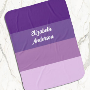 Colorblock Purple Horizontal Stripe Baby Blanket