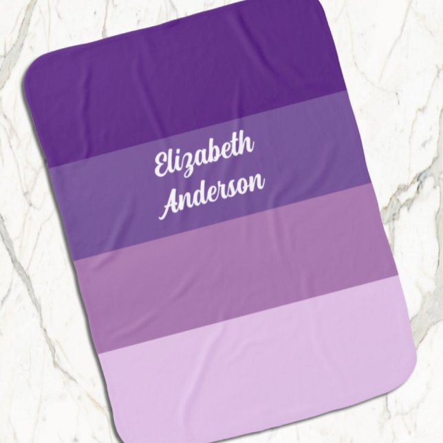 Colorblock Purple Horizontal Stripe Baby Blanket (Creator Uploaded)