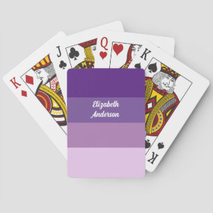 Colorblock Purple Horizontal Stripe Poker Cards