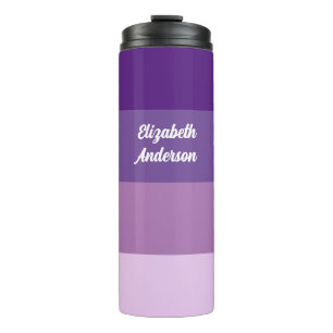 Colorblock Purple Horizontal Stripe Thermal Tumbler