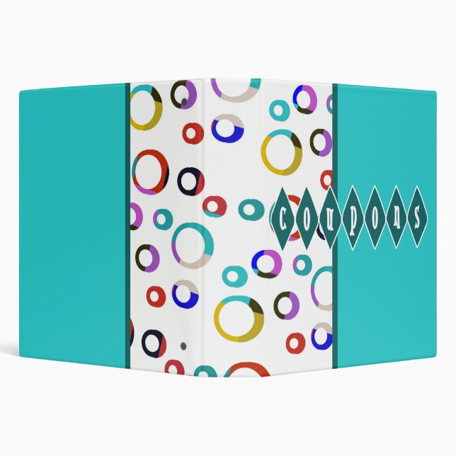 Colorblock Retro Hoops Coupon Organizer Binder (Background)