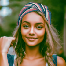 Colorblock Teal and Pink Striped Summer