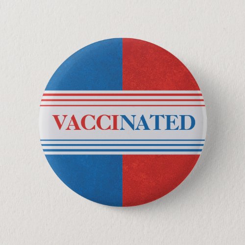 Colorblock Vaccinated Button Red and Blue