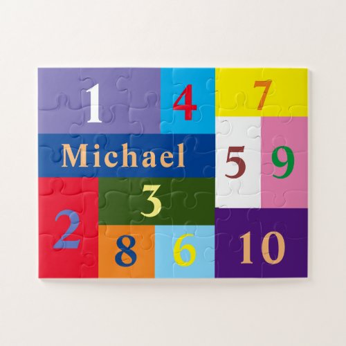 ColorBlocks  Name  Numbers 11x14 Oversized Pcs Jigsaw Puzzle