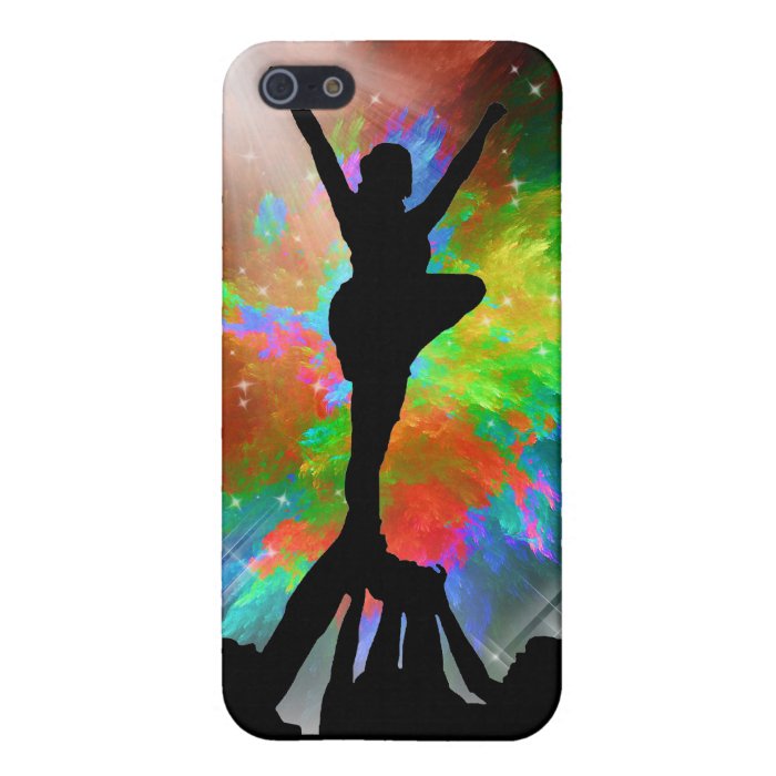 Colorburst Background with Cheerleraders iPhone 5/5S Case