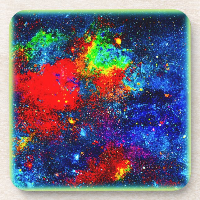 Colorburst Cosmos. Buy Now Beverage Coaster (Front)