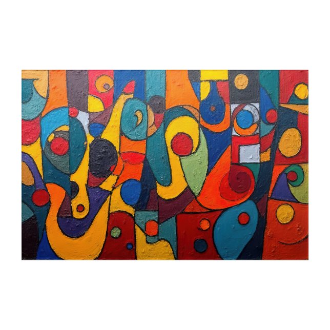 Colorcube 1 Colorful Cubism Acrylic Wall Art  (Front)