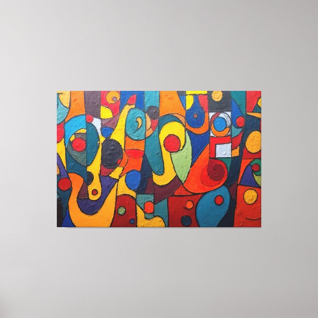 Colorcube 1 Colorful Cubism Canvas Print  (Front)