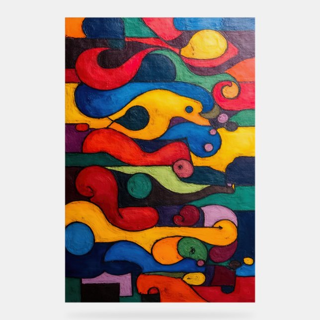 Colorcube 2 Colorful Cubism Acrylic Sign (Front)