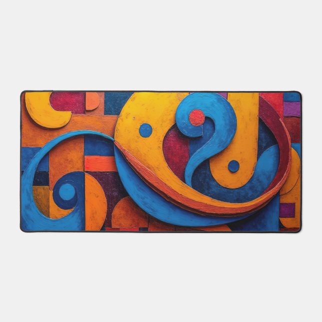 Colorcube 5 Colorful Cubism Desk Mat (Front)