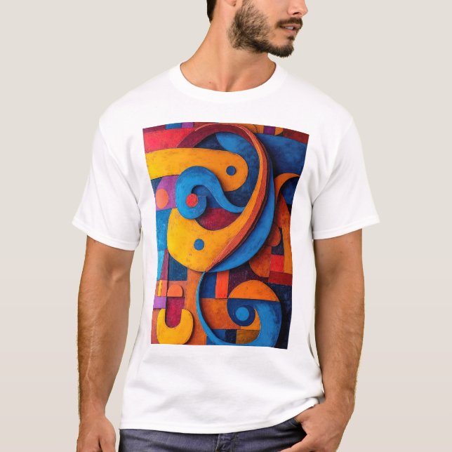 Colorcube 5 Colorful Cubism  T-Shirt (Front)