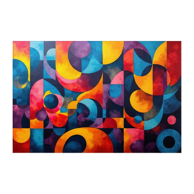 Colorcube 6 Colorful Cubism Acrylic Wall Art  (Front)