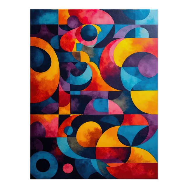 Colorcube 6 Colorful Cubism Poster (Front)