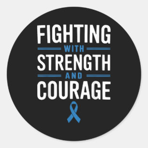 Colorectal Cancer Awareness Cancer Ribbon Colonosc Classic Round Sticker