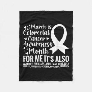 Colorectal Cancer Awareness Month Colon Cancer Fleece Blanket