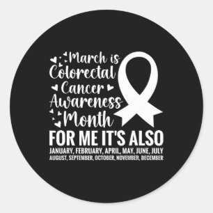 Colorectal Cancer Awareness Month Colon Cancer Sur Classic Round Sticker