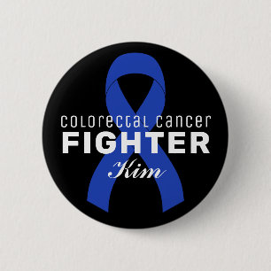 Colorectal Cancer Ribbon Black Button