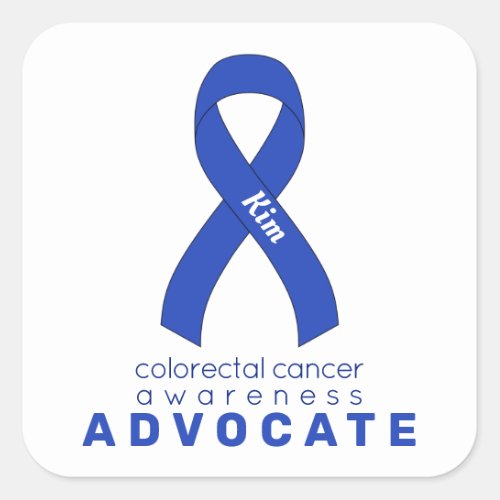 Colorectal Cancer Ribbon White Square Sticker