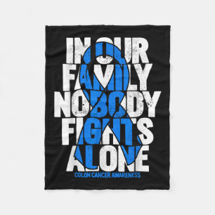 Colorectal Cancer Support Family Blue Colon Cancer Fleece Blanket