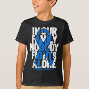 Colorectal Cancer Support Family Blue Colon Cancer T-Shirt