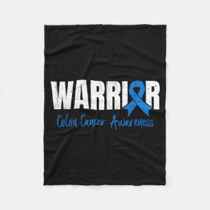 Colorectal cancer warrior colon cancer awareness fleece blanket