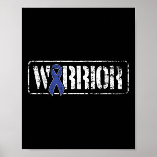 Colorectal Cancer Warrior - Dark Blue Military Poster