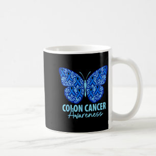 Colorectal colon cancer awareness blue ribbon coffee mug