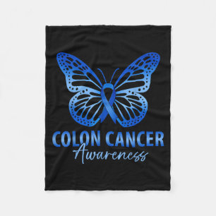 Colorectal colon cancer awareness blue ribbon fleece blanket