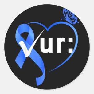 Colorectal colon cancer awareness month check classic round sticker