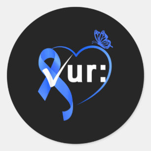 Colorectal colon cancer awareness month check classic round sticker