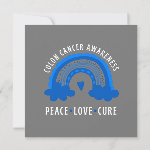 Colorectal Colon Cancer Awareness Peace Love Cure  Card