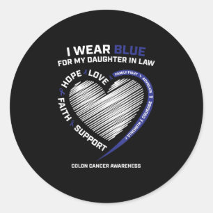 Colorectal Daughter In Law Colon Awareness Classic Round Sticker