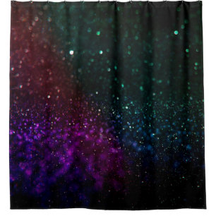 Colored abstract blurred light background shower curtain