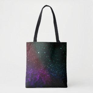 Colored abstract blurred light background tote bag