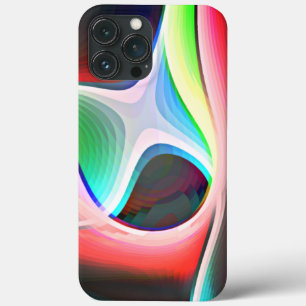 Colored abstract shape of curved clippings overlay iPhone 13 pro max case