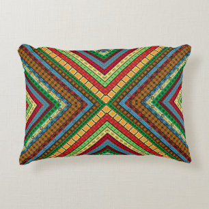 Colored african geometrical motifs and symbols bac accent pillow