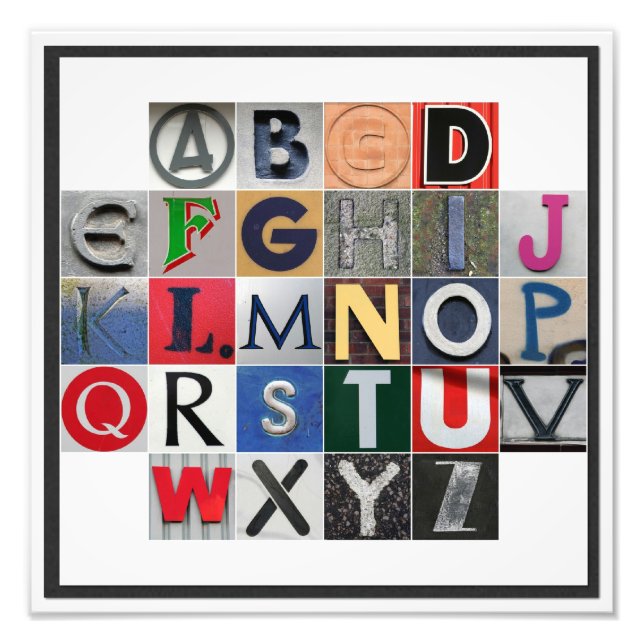 Colored Alphabet Photo Print (Front)
