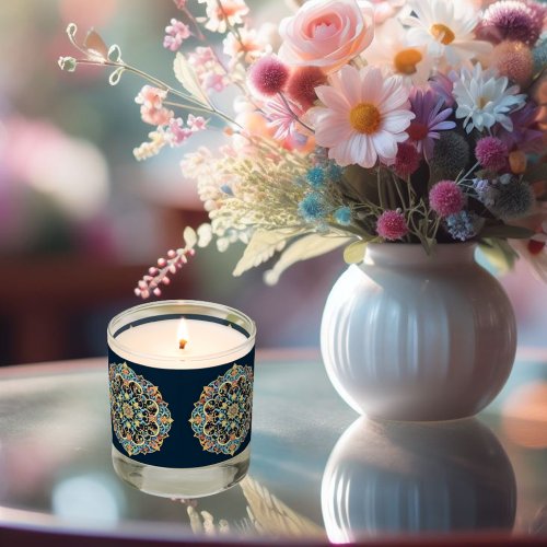 Colored and Floral Sketch Scented Candle