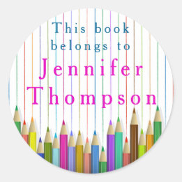 Colored Art Pencil Sticker Back To School Custom