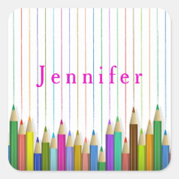 Colored Art Pencils Custom Sticker Back To School